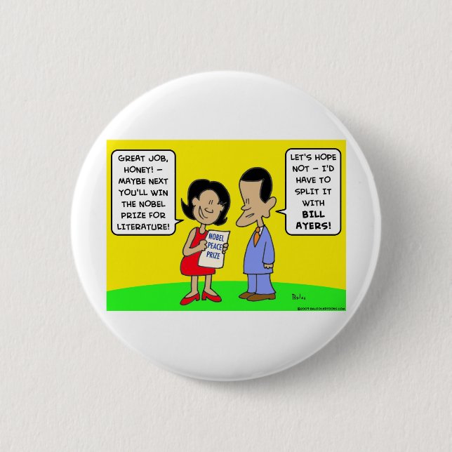 Obama-Friedensnobelpreisrechnung ayers Button (Vorderseite)