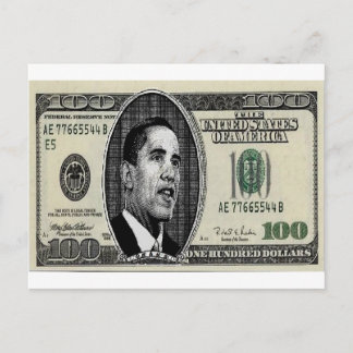 Obama für 100 Dollar-Rechnung Postkarte