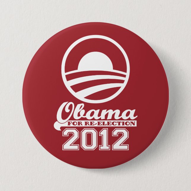 OBAMA für den Wahlkampfschalter 2012 (rot) Button (Vorderseite)