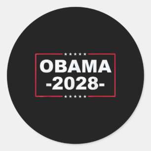 Obama für Präsident 2028 Obama 2028 Patriotic Runder Aufkleber