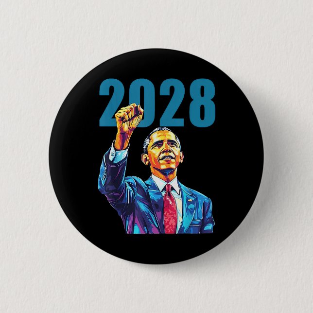 Obama für Präsident 2028 Obama 48. Präsident eines Button (Vorderseite)