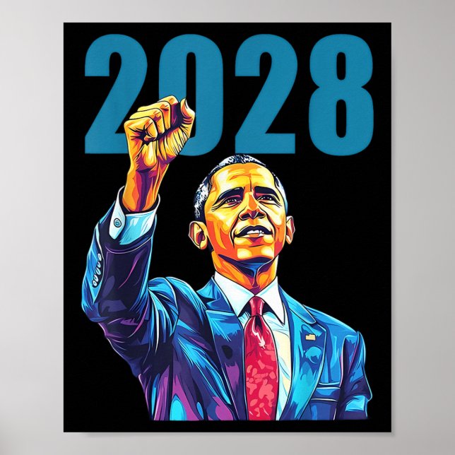 Obama für Präsident 2028 Obama 48. Präsident eines Poster (Vorne)