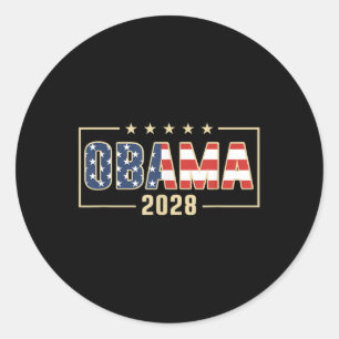 Obama für Präsident 2028 Obama Flag Vintag Runder Aufkleber