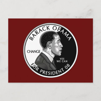 Obama für Präsident (rot) Postkarte