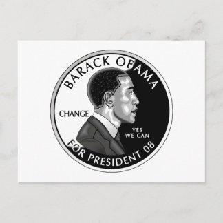 Obama für Präsident (weiß) Postkarte
