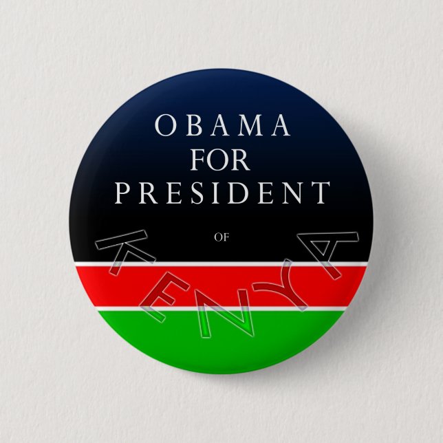 Obama für Präsidenten von Kenia-Knopf Button (Vorderseite)
