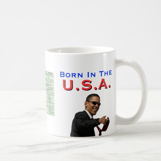 Obama: Geboren im USA Kaffeetasse (Rechts)