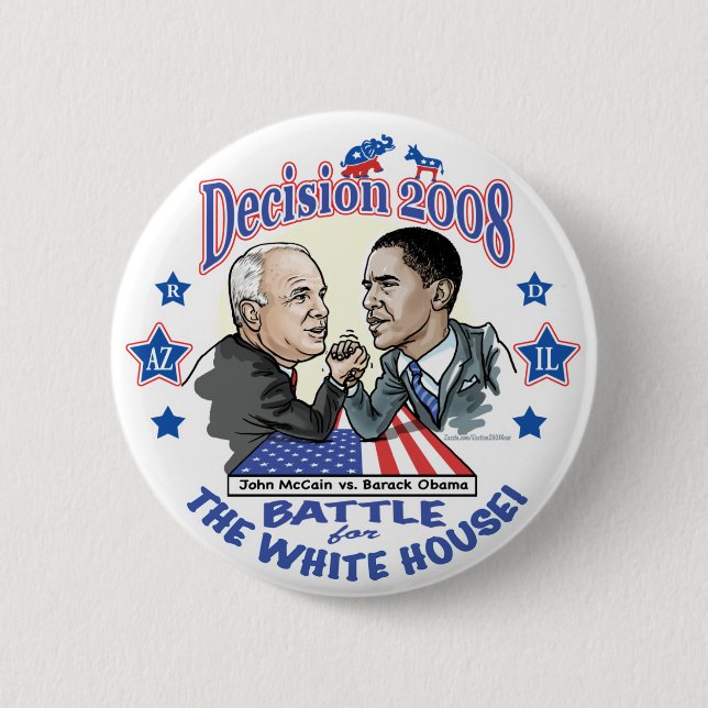 Obama gegen McCain 2008 Button (Vorderseite)