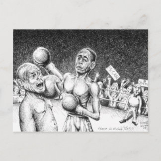 Obama gegen McCain, den K.O. Postkarte