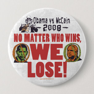 Obama gegen McCain verlieren wir Knopf Button