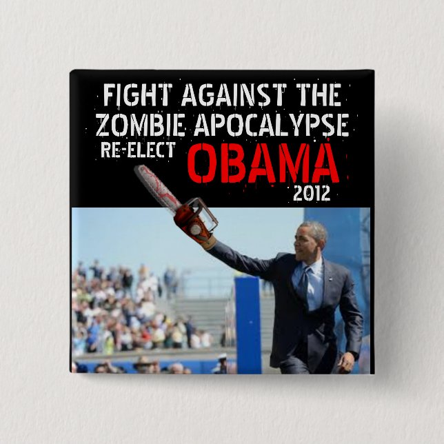 Obama gegen Zombies 2012 Button (Vorderseite)