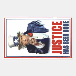 Obama Gerechtigkeit getan Bin Laden getötet Rechteckiger Aufkleber