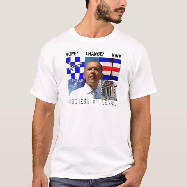Obama-GESCHÄFT ALS ÜBLICHER T - Shirt (Vorderseite)
