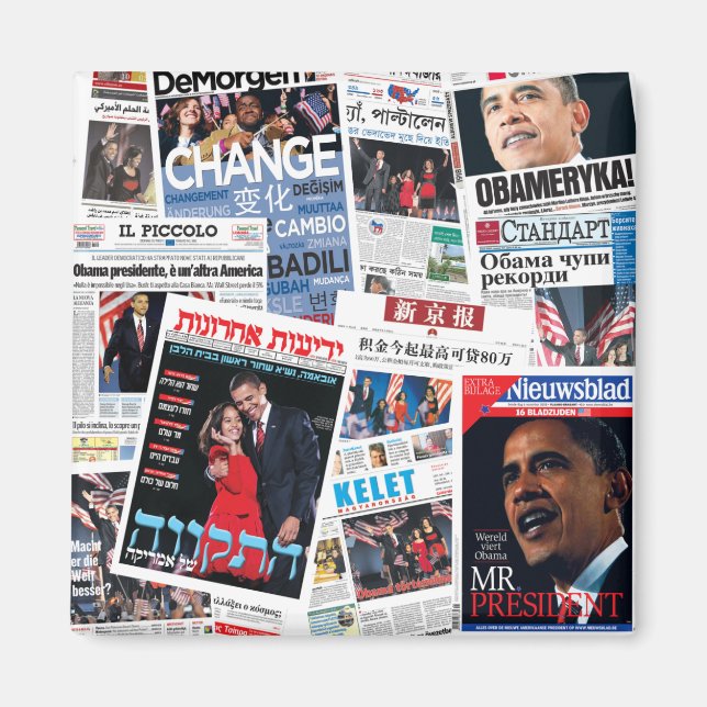 Obama gewinnt internationales Headlines-Magnet Magnet (Vorne)