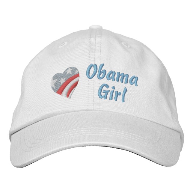 Obama Girl Bestickte Baseballkappe (Vorderseite)