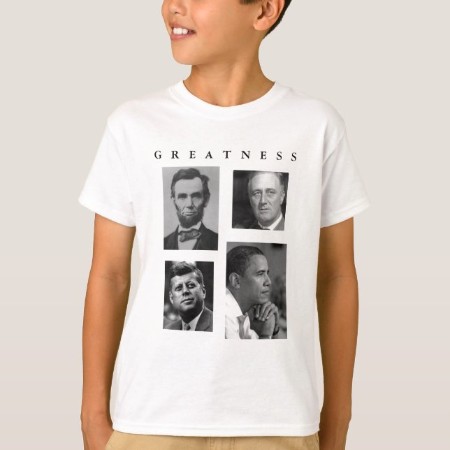 Obama-GRÖSSE Lincoln FDR JFK Obama - KINDER T-Shirt (Vorderseite)