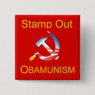 Obama-Hammer und Sichel-Kommunismus-Knopf Button