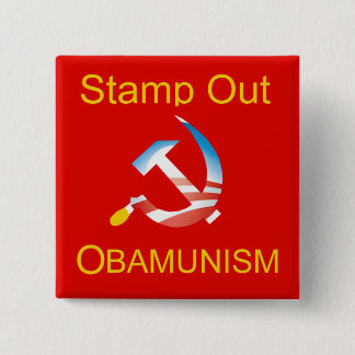 Obama-Hammer und Sichel-Kommunismus-Knopf Button