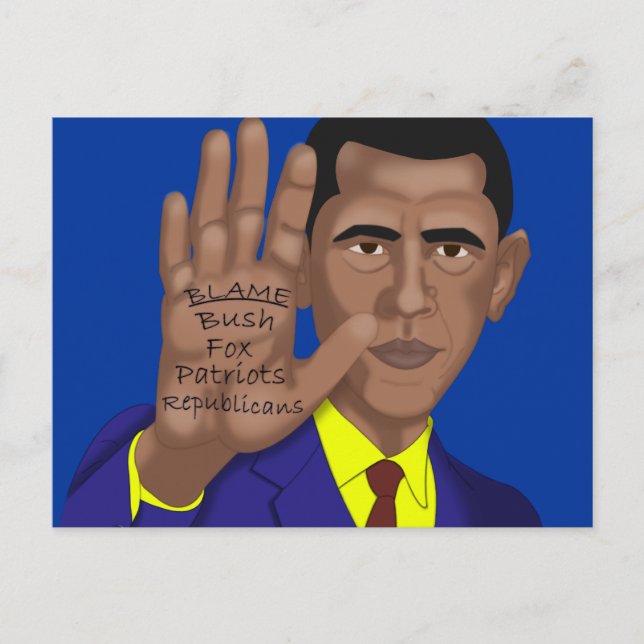 Obama Handel in Teleprompter Postkarte (Vorderseite)