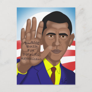 Obama Handel in Teleprompter Postkarte