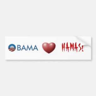 Obama-Herzen Hamas! Autoaufkleber