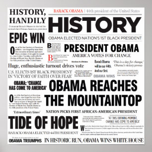 Obama: Historisches Headline Collage Poster