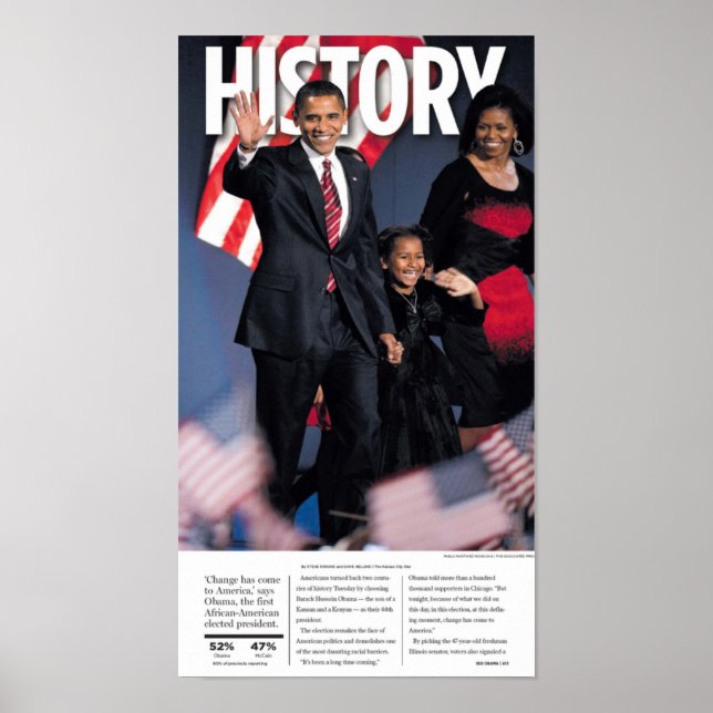 Obama: History Newspaper Poster (Vorne)