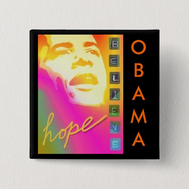 Obama-Hoffnung glauben Knopf Button (Vorderseite)