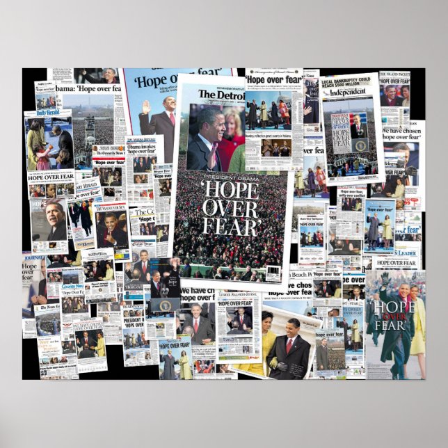 Obama: Hoffnung über ein Plakat der Angst (Vorne)