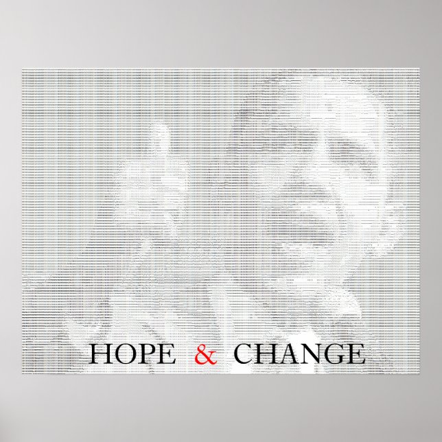 Obama Hope & Change Ascii Art Poster (Vorne)