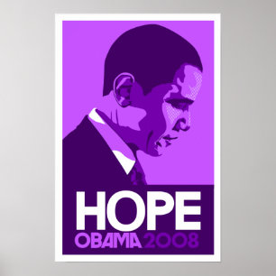 Obama - Hope Dark Lila Poster
