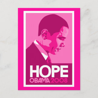 Obama - Hope Dark Pink Postcard Postkarte