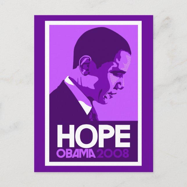 Obama Hope Lila Postkarte (Vorderseite)
