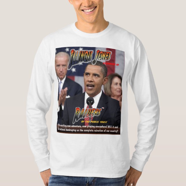 Obama ILLINOIS JONES - Räuber des öffentlichen T-Shirt (Vorderseite)