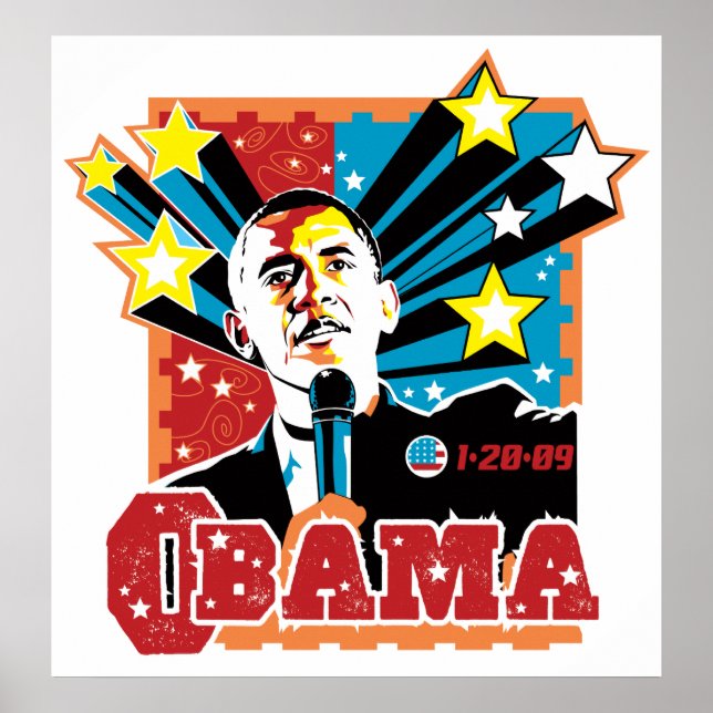 Obama-Inaugration-Poster - Retro-Stil Poster (Vorne)