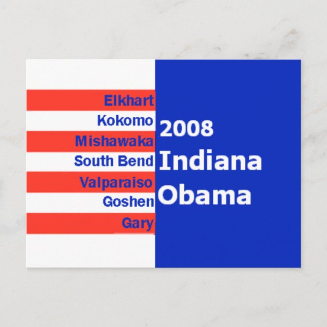 Obama INDIANA Postcard Postkarte (Vorderseite)