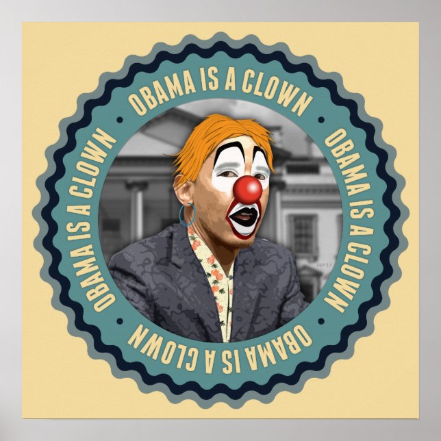 Obama ist ein Clown Poster (Vorne)