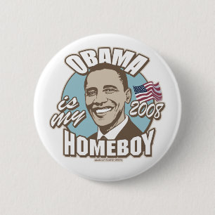 Obama ist mein Homeboy-Brown-Knopf Button