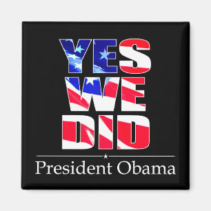 OBAMA ja kennzeichneten wir - quadratischen Magnet