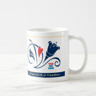 Obama - JA KÖNNEN WIR, Liebe-Blüten-Tasse 1-20-09 Kaffeetasse