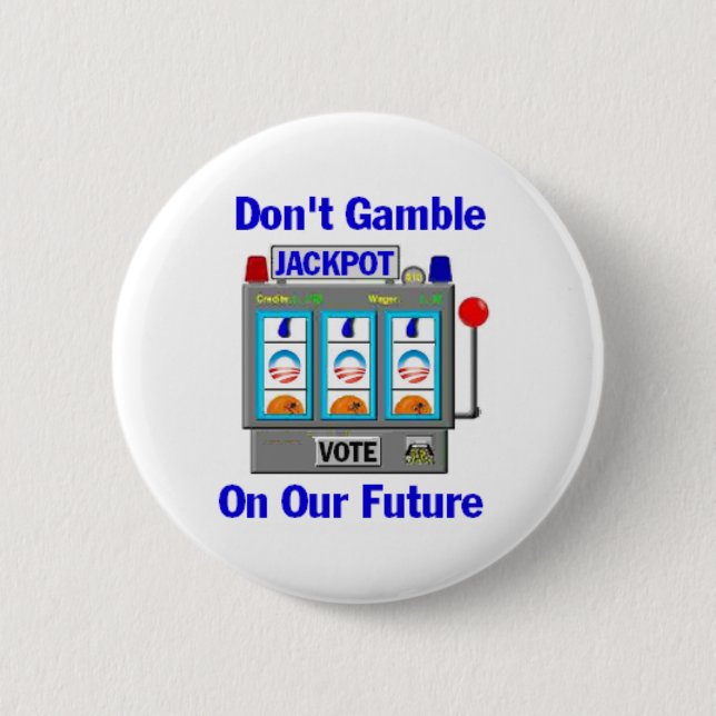 Obama-JACKPOT Knopf Button (Vorderseite)