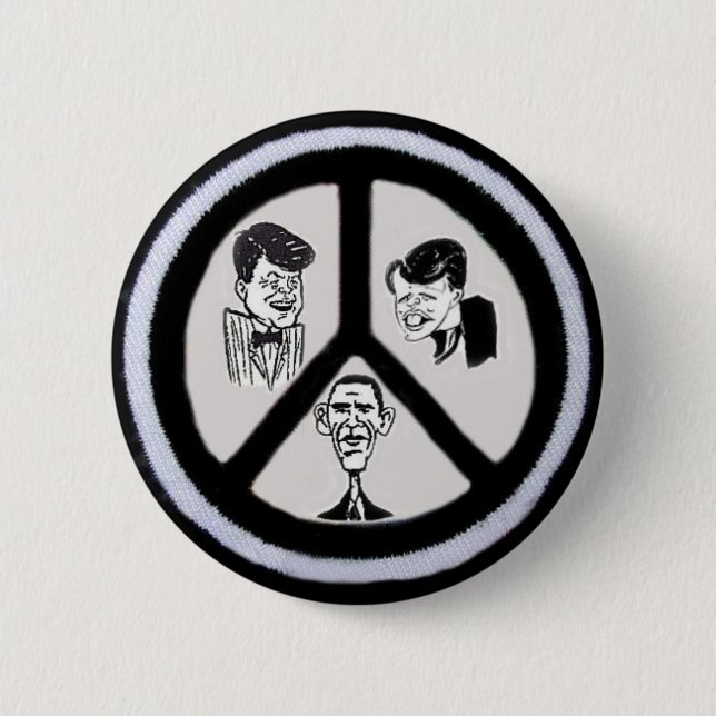 Obama/JFK/RFK Friedensknopf Button (Vorderseite)