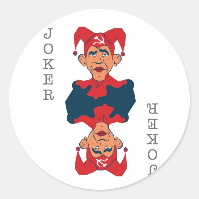 Obama-Joker Runder Aufkleber (Vorderseite)
