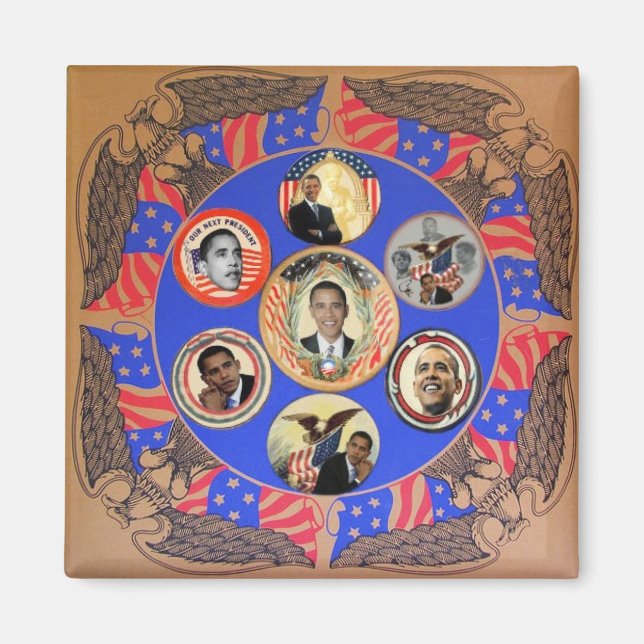 Obama Kaleidoscope Magnet (Vorne)