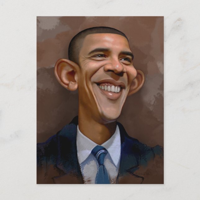 Obama Karikatur Postkarte (Vorderseite)