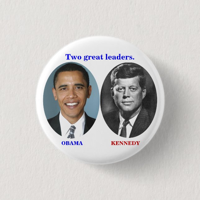 OBAMA KENNEDY Zwei große Führer. Button (Vorderseite)