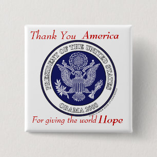 Obama-Knopf. Danke für Hoffnung Button