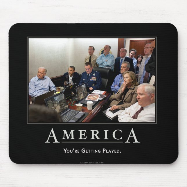 Obama-Kontrollraum Demotivational Mouspad Mousepad (Vorne)