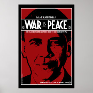 Obama: Krieg ist Frieden Poster