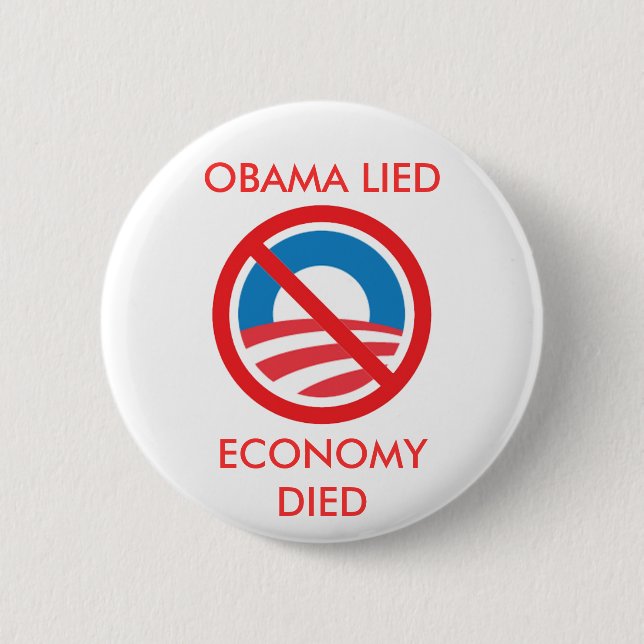 OBAMA LAG, WIRTSCHAFT STARB BUTTON (Vorderseite)
